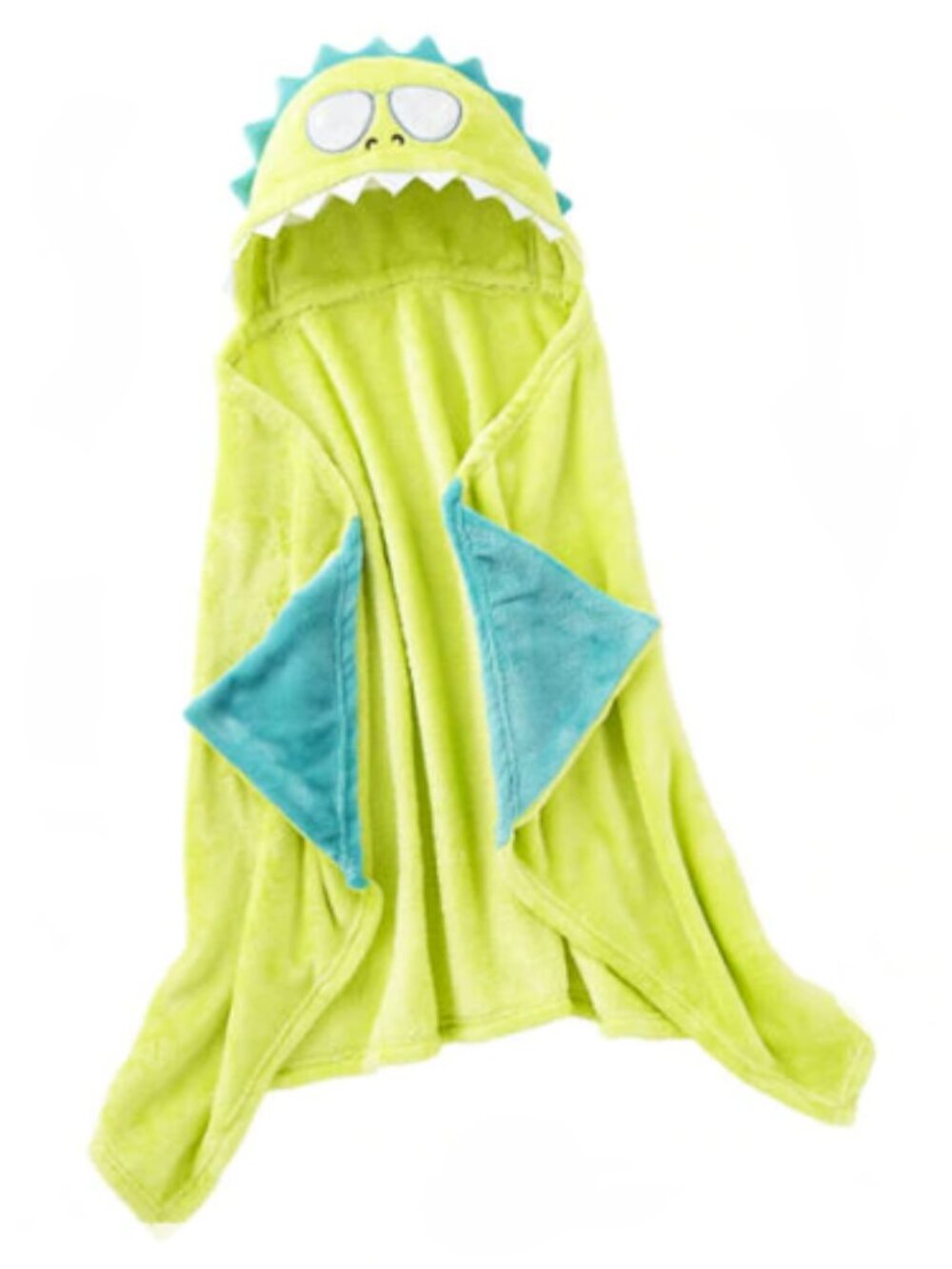 Kids Green Dinosaur Hooded Throw Blanket Plush Fleece Monster NEW